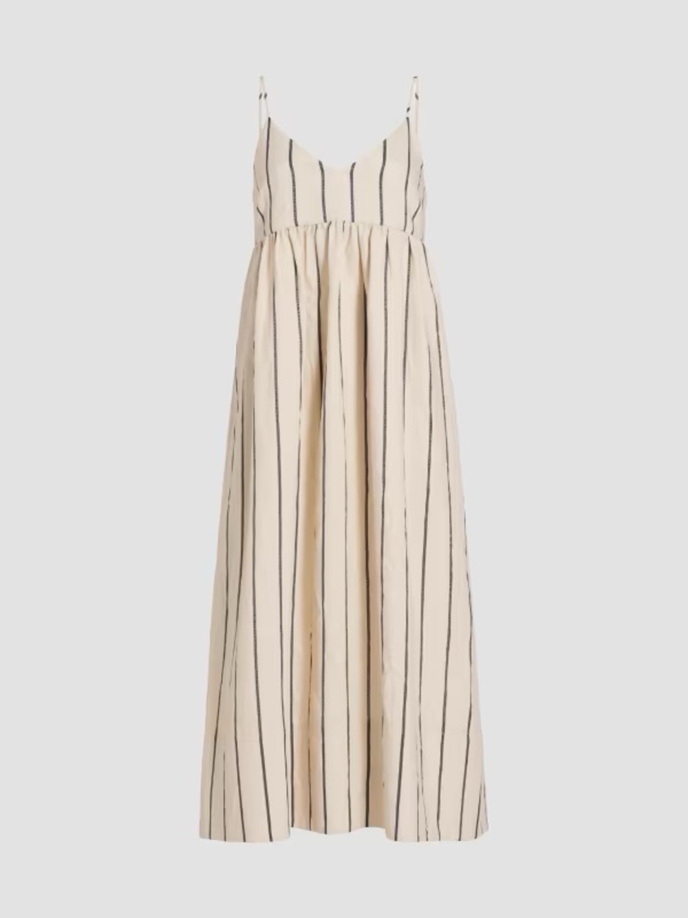 Jenni Kayne Cove Linen Blend Maxi Dress Natural Navy Striped
